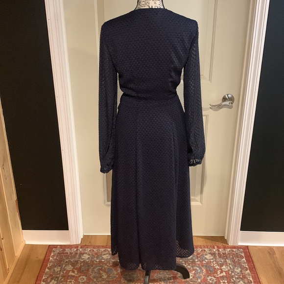 H&M Navy Wrap Midi Dress - Picture 4 of 5